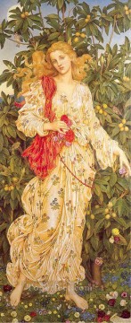 Evelyn De Morgan Painting - Flora Pre Raphaelite Evelyn De Morgan